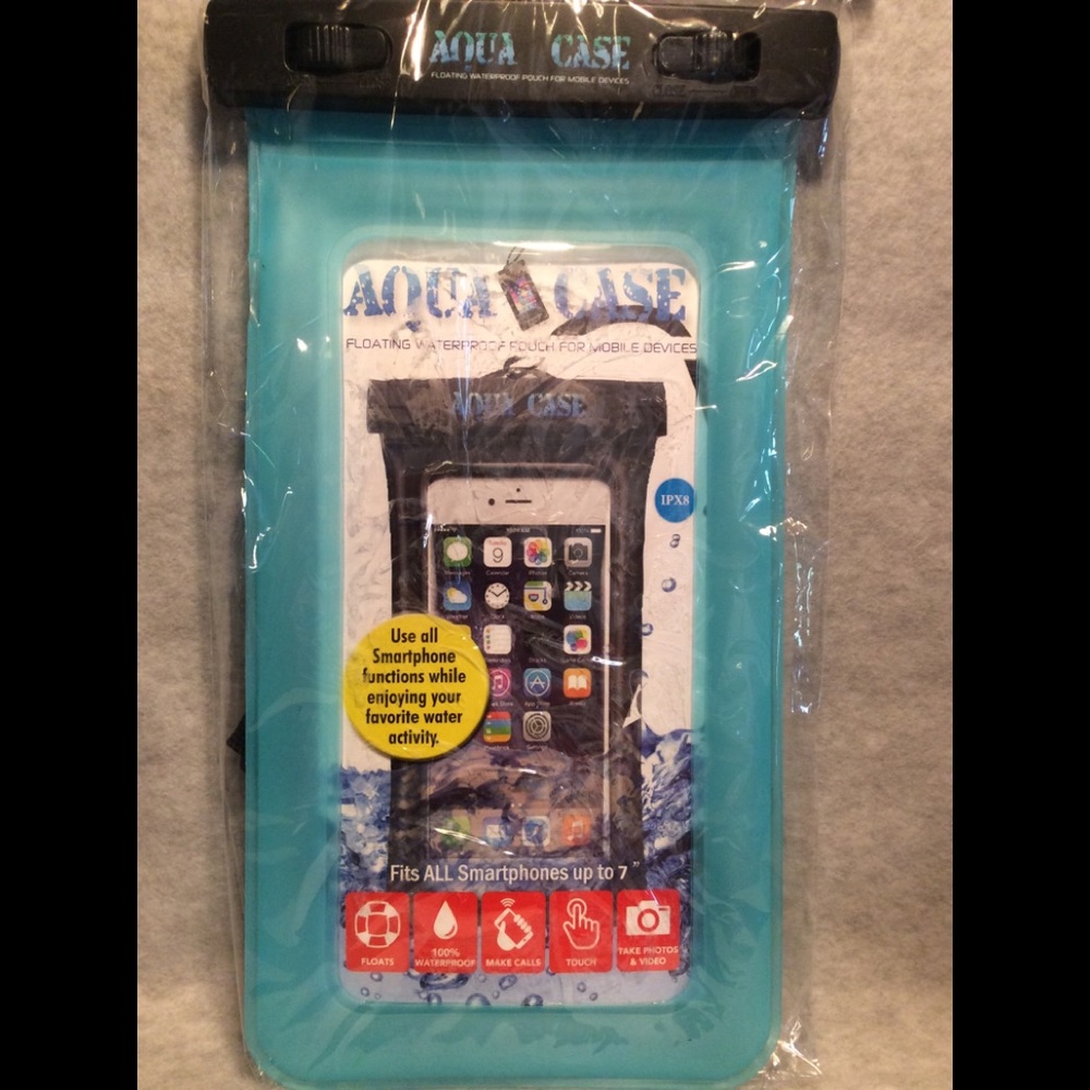 Aqua Case is a FLOATING 100% waterproof pouch with Lanyard, Armband, manual, NWT
